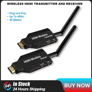 무선 HDMI 익스텐더 비디오 송신기 리시버, 1-4 디스플레이, 카메라 노트북 PC PS에서 TV 모니터 프로젝터용, 50m