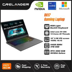 CRELANDER 노트북 게임기 16형 Intel Core i9 프로세서 2.5k IPS 화면 165Hz RTX 3060 6G RAM 64GB 4TB SSD 노트북 게임용 노트북