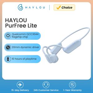 HAYLOU PurFree Lite 골전도 스포츠 헤드폰, 무선 이어폰, 퀄컴 플래그십 칩, 듀얼 노이즈 캔슬링 마이크, 10H