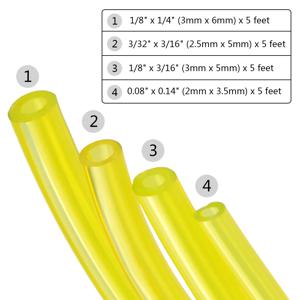 트리머용 가솔린 연료 가스 라인 파이프 오일 연료 튜브 호스 라인, 전기톱 블로어, 2x3.5mm, 3x5mm, 3x6mm, 2.5x5mm, 150cm, 4 개