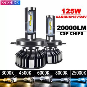 BAISHIDE 차량용 LED 조명, H4, CANBUS, H7, H11 램프, 헤드라이트 전구, H1, H3, H9, 9005, 9006, HB3, HB4, 안개등, 12V, 24V