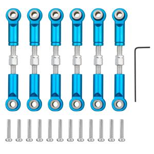 조정 가능한 알루미늄 업그레이드 예비 부품, 금속 연결 풀로드 서보 링크 A959-B, Wltoys 1/18 A949 A959 A969 A979 K929, 6 개