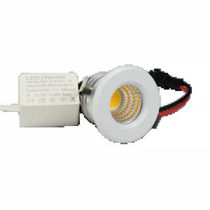 미니 LED 스폿 다운라이트, COB 3W, 270lm, 110V, 220V, 밝기 조절 캐비닛 라이트, 블랙 화이트 실버 마감, 알루미늄 컷 홀 30mm