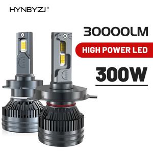 HYNBYZJ LED 헤드라이트, 300W 고출력, H1, H8, H9, HB4, HB3, 9005 9006, 9012 터보 램프, 6000K 백색 자동차 조명