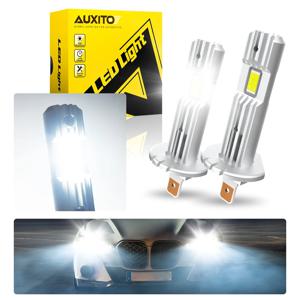 AUXITO-Canbus LED 전구 H1 LED 헤드 라이트 미니 사이즈 디자인 무선 팬리스, 자동차 LED 램프 CSP 칩 12000LM 화이트, 2 개