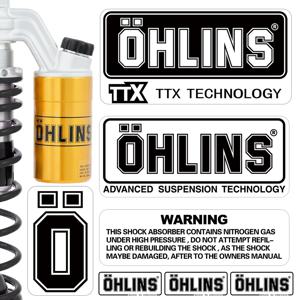 완충기 방수 Ohlins 로고 스티커, 오토바이 완충기 자외선 차단 투명 장식 데칼, 범용 유형