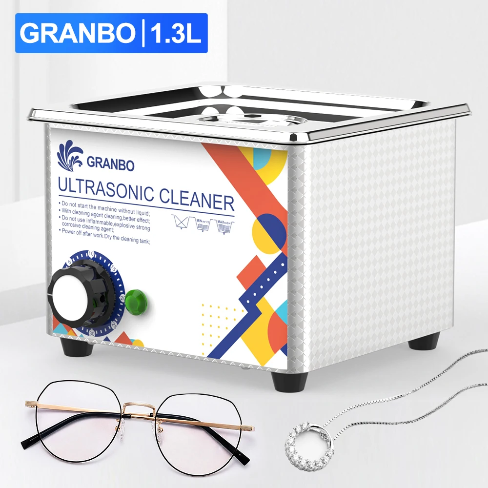 Granbosonic 초음파 클리너, 쉬운 작동, 쥬얼리 안경, 메이크업 워셔, 목욕, 새로운 디자인, 800ML, 1L, 40KHz, 35W, 60W