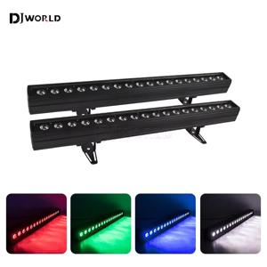 LED 벽 워시 라이트, RGBW A + U 6IN1 DMX LED 바, 무대 워시 라이트, 말 경주 램프, DJ 흐름 조명 효과, 18x18W, 2PCs/세트