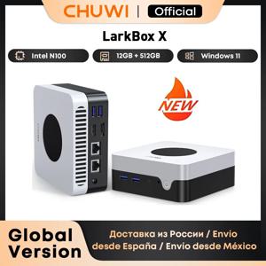 CHUWI LarkBox X 미니 PC, 12 세대 인텔 프로세서, 와이파이 6 데스크탑 컴퓨터용 UHD 그래픽, 12GB RAM, 512GB SSD, 인텔 N100 게임 PC