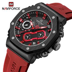 NAVIFORCE 남성용 방수 스포츠 시계, 커플 연인 쿼츠 손목시계, 야광 실리콘 스트랩 시계, 패션