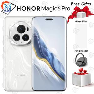 오리지널 HONOR Magic 6 Pro 5G 휴대폰, 6.8 인치 120Hz 화면, 스냅드래곤 8 Gen 3 카메라, 180MP 배터리, 5600mAh GMS 스마트폰