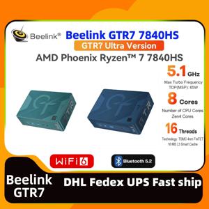 Beelink 게이밍 미니 PC 사무실 게이머, GTR7 AMD Ryzen7 7840HS, DDR5 RAM, 32G SSD, 1TB, 8K DP 디스플레이, DIY 노트북 컴퓨터