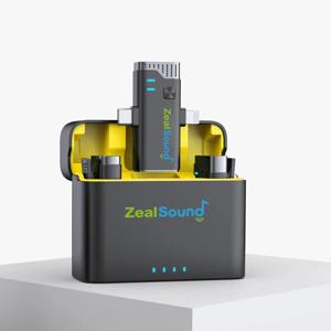 Zealsound 무선 라발리에 마이크, 충전 케이스 포함, Vlog 인터뷰 라이브 스트리밍용 라펠 마이크, 아이폰 아이패드 안드로이드용