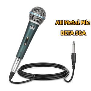 BETA 58A 슈퍼 카디오이드 다이나믹 마이크, 무대 노래용 전문 유선 마이크, 슈어 가라오케 BBOX 녹음 보컬