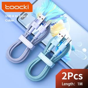 Toocki 2 팩 3A USB C 타입 케이블, 샤오미 12t 프로 리얼미 레드미 노트 12 프로 포코 F3 X4 GT 고속 충전 케이블, 데이터 코드 와이어