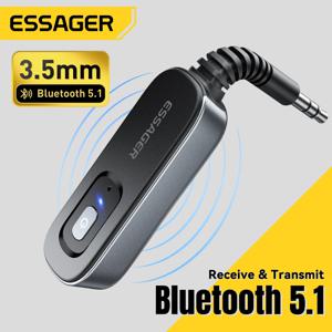 Essager 블루투스 5.1 오디오 리시버 송신기, 마이크 포함, 3.5mm, 3.5 AUX, 스테레오 음악, PC TV, 자동차 스피커용 무선 어댑터