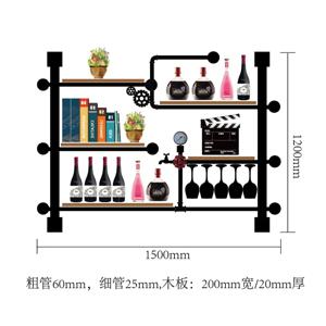 와인 랙 스토리지에 대 한 병 주최자 레트로 디자인 와인 디스플레이 하우스 장식 아트 TV 캐비닛 철 파이프 및 보드 만든