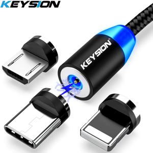 KEYSION LED 마그네틱 USB 케이블, 고속 충전 C 타입 케이블, 자석 충전기, 데이터 충전 마이크로 USB 케이블, 휴대폰 케이블, USB 코드