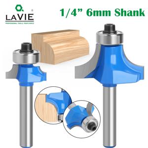 LAVIE 1/4 생크 소형 코너 라운드 라우터 비트, 목재 테두리 목공 밀 클래식 커터 비트, MC01035, 6mm, 1 개