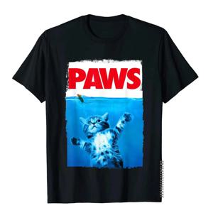 Paws Cat And Mouse Top 귀여운 재미 있는 고양이 애호가 패러디 탑 티셔츠 탑 티셔츠 프레피 스타일 스페셜 코튼 탑 & 티 남성