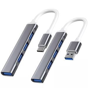 USB C 허브 3.0 타입 C 3.1 4 포트 멀티 스플리터 어댑터 OTG, 샤오미 레노버 맥북 프로 13 15 에어 프로 PC 컴퓨터 액세서리