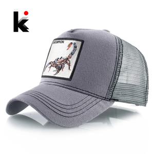 전갈 패치와 Streetwear 트럭 모자 남자 Snapback 힙합 여자를위한 야구 모자 사계절 패션 Casquette 모자