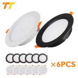 6pcs LED 통 5W 7W 9W 12W 15W 18W 천장 스포트 라이트 Recess 램프 따뜻한 화이트/차가운 AC220V-240V