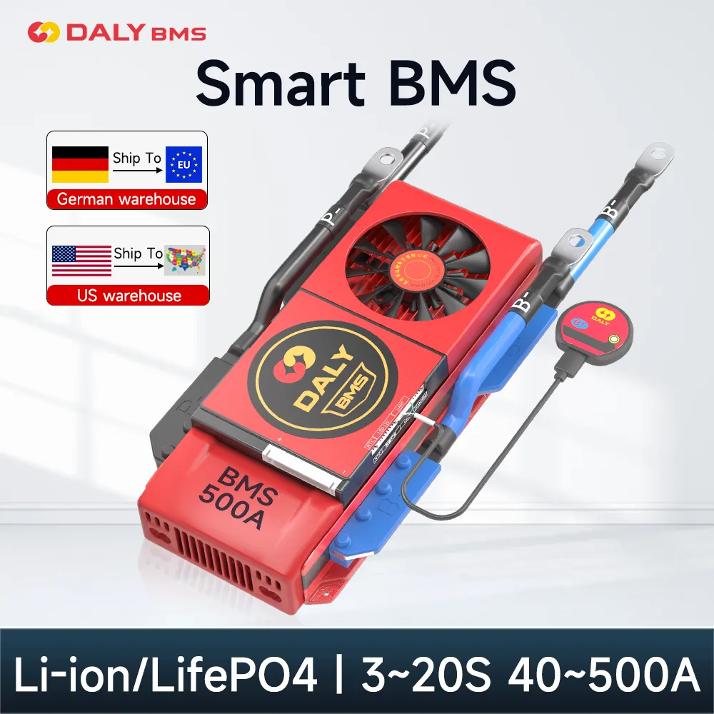 Daly 스마트 BMS LiFePO4 리튬 이온 4S 12V BMS 8S 16S 보드 인버터, 에너지 솔라 300A 400A 500A 인버터용 블루투스 호환