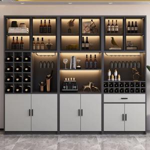 Display Storage Wine Cabinets Modern Glass Simplicity Restaurant Wine Cabinets Luxury Wall Meuble Vin Bar Furniture QF50JG