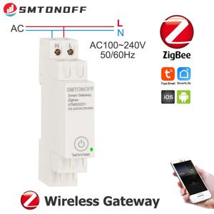 Tuya ZigBee 무선 게이트웨이 허브, 지그비 디바이스용 스마트 홈 브리지, AC-DC 어댑터 불필요, AC100 ~ 240V, 50Hz, 60Hz, Din-Rail