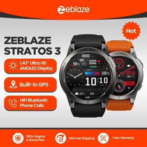 Zeblaze Stratos 3 프리미엄 GPS 스마트 워치, 울트라 HD AMOLED 디스플레이 내장 GPS, Hi-Fi 블루투스 전화 통화 스마트워치