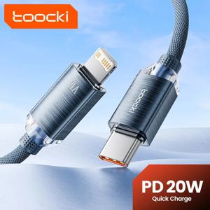 Toocki USB C타입 라이트닝 케이블, 아이폰 14, 13, 12, 11, 프로 맥스, 미니 8, 7 플러스, 에어팟, 아이패드 고속 충전