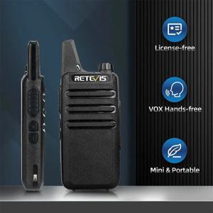 Retevis RT622 미니 워키토키, VOX USB PMR 446 FRS 라이센스 프리 휴대용 양방향 라디오 스테이션, 레스토랑 소매용, 2 개