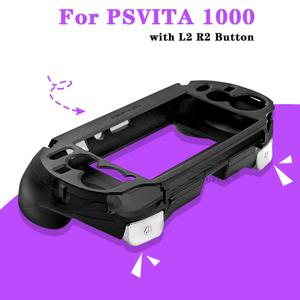 PSV1000 PS VITA 1000 게임 핸드 그립 핸들 거치대 조이패드 스탠드 케이스, L2 R2 트리거 단추 쉘 보호, 블랙 화이트