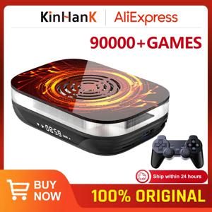 KINHANK Amlogic S905X4 레트로 비디오 게임 콘솔, 슈퍼 콘솔 X4 플러스 90000 게임, 60 개 이상의 에뮬레이터 아케이드, MAME, NAOMI 4K HD TVBox