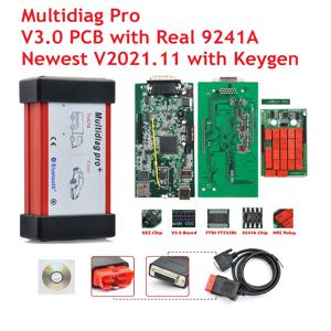 최고의 Multidiag Pro 2021.11, Keygen V3.0 Real 9241A 칩 블루투스 OBD2 스캐너 TCS PRO 자동차 트럭 진단 도구, 2021