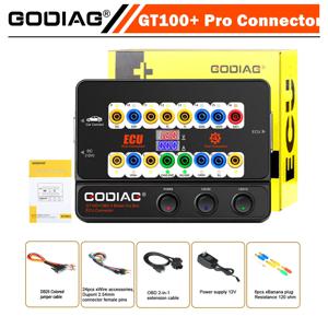 Gosdiag ECU 벤치 커넥터, 전자 전류 디스플레이 및 CANBUS 프로토콜 추가, GT100 + GT100 Pro OBDII 브레이크아웃 박스