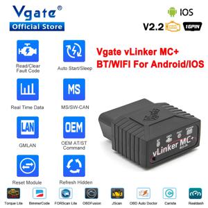 Vgate vLinker MC + ELM327 V2.2 블루투스 4.0 OBD2 스캐너 OBD 2 와이파이 BimmerCode FORScan 자동차 진단 도구 ELM 327 V1 5