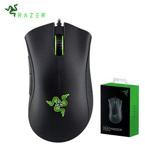 정품 Razer DeathAdder 필수 유선 게이밍 마우스 6400DPI 광학 센서 독립 버튼 5 개 랩탑 PC 게이머용, 레이저 데스에더 마우스 게이밍 마우스