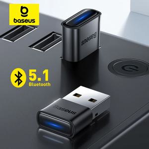 Baseus USB 블루투스 어댑터 동글 어댑터, 블루투스 5.1, PC 노트북 무선 스피커 오디오 수신기, USB 송신기