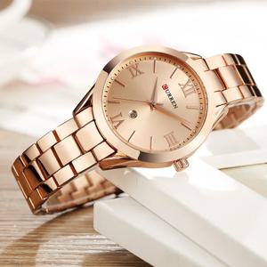 CURREN 여성용 골드 시계, 크리에이티브 스틸 팔찌 시계, 여성용 시계, Relogio Feminino Montre Femme