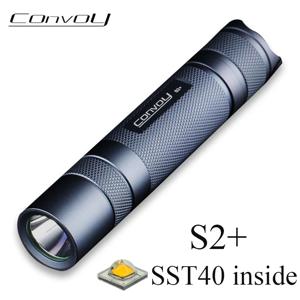 Convoy LED 초강력 18650 손전등, 1800 루멘, 캠핑 낚시 작업 조명, 미니 랜턴, S2 Plus SST40