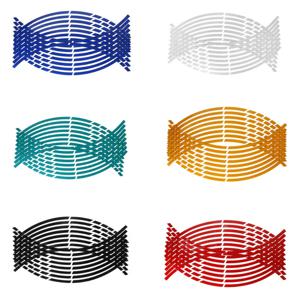 오토바이 반사 자동차 휠 타이어 스티커, 야마하 가와사키 오토바이 자동차 데칼용 반사 림 테이프 스트립, 17 