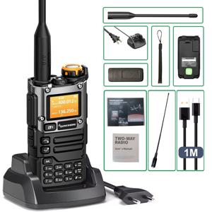 Quansheng UV-K6 워키토키, UHF VHF DTMF FM 스크램블러, NOAA 무선 주파수 양방향 cb무전기, 5W 에어 밴드 라디오 타입 C 충전