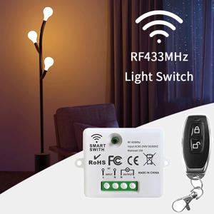 범용 RF 433MHz 스마트 라이트 스위치, 무선 리모컨, 릴레이 리시버 차단기, ON/OFF 키, LED 조명용 미니 모듈, 10A