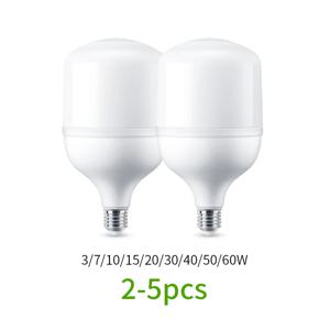 LED 전구, AC 220V E27 LED 램프, 60W, 50W, 40W, 30W, 20W, 15W, 10W, 7W, 3W, 봄빌라 스포트라이트 조명 램프, 2-5 개