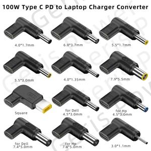 C 타입-범용 노트북 충전기 컨버터, 아수스 레노버 HP 델 에이서 삼성 USB C 고속 충전기 어댑터 커넥터, P D 100W