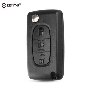 KEYYOU FOR Citroen C1 C2 C4 Picasso C5 C6 3 버튼 키 FOB 원격 케이스 라이트 심볼 배지 CE0536 무료 배송, 시트로엥 자동차 리모콘