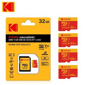 KODAK 휴대폰용 마이크로 SD 카드, 레드 메모리 카드, 클래스 10, 32GB, 64GB, 128GB, 256GB, U3, 4K 고속 플래시 메모리, TF 플래시 카드