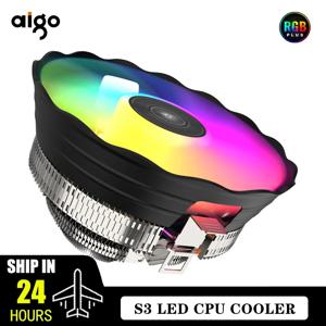 Aigo S3 CPU 냉각 프로세서 에어 쿨러 선풍기 RGB PWM Hielera 인텔 LGA 1155 1700 1200 1151 AMD AM3 AM4 PC 게이머 LED 선풍기 120mm